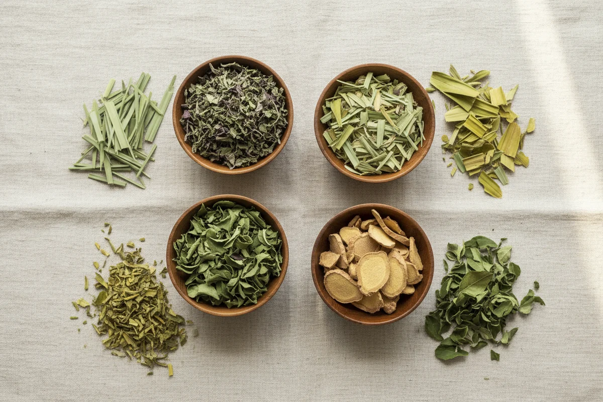 Fresh green Ayurvedic herbs